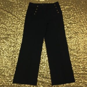 Wide Leg Trousers with Button Detail